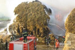 宁夏中卫一造纸厂料场失火